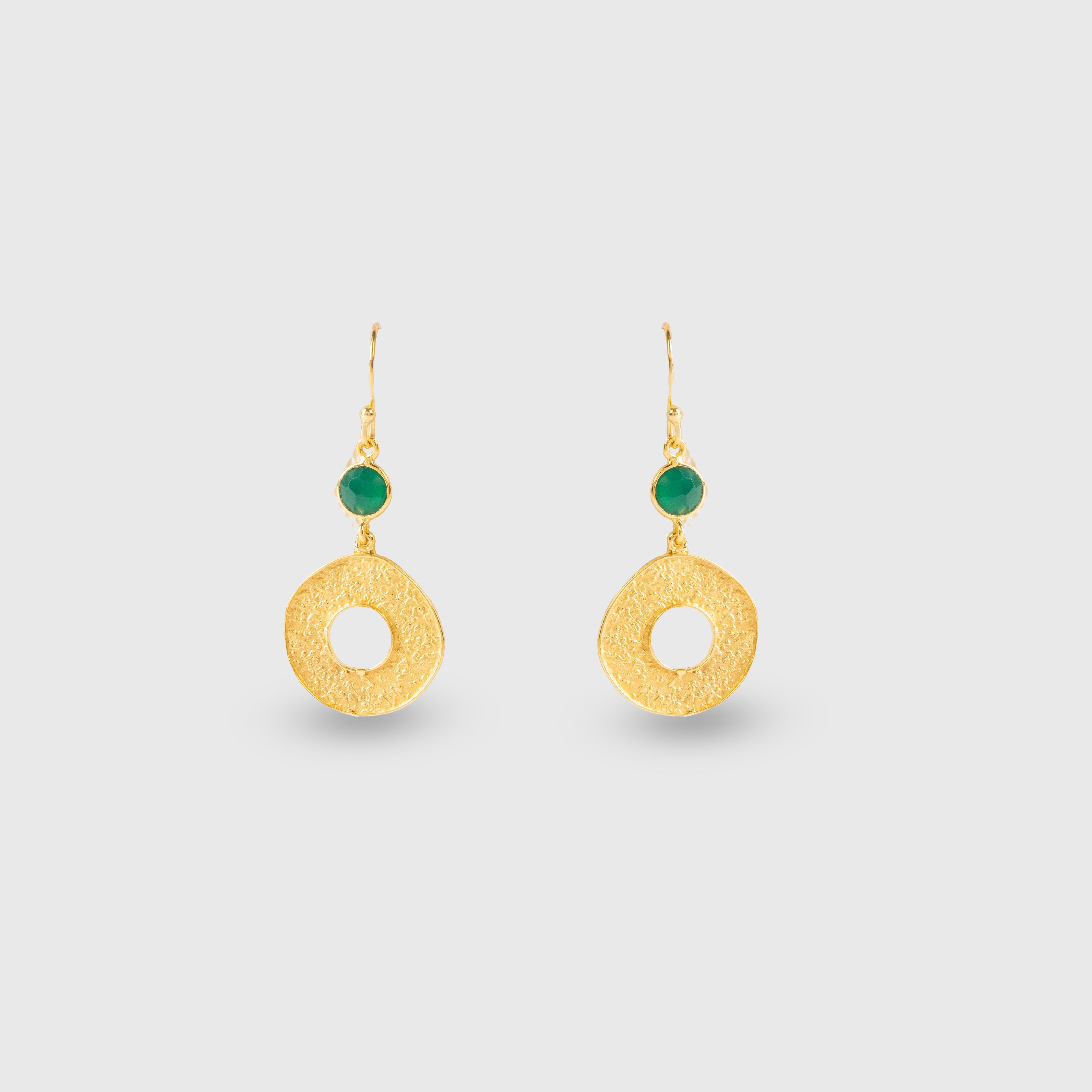 Orbis Earrings - Green Onyx