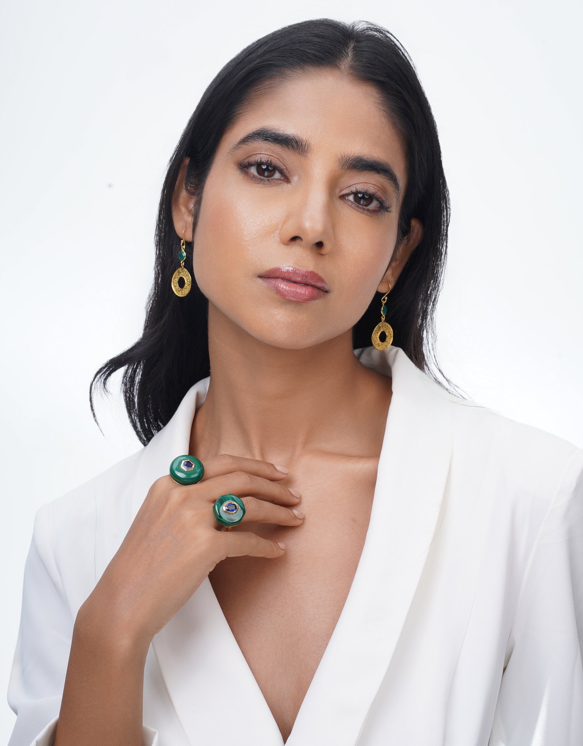 Orbis Earrings - Green Onyx